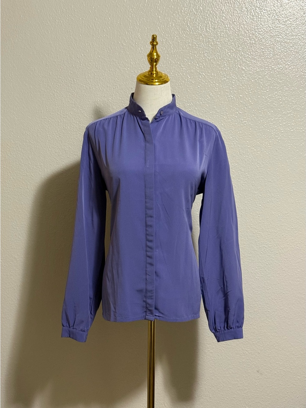 Pendleton Vintage Secretary Blouse Periwinkle Blue Sz 12 USA Made Women’s